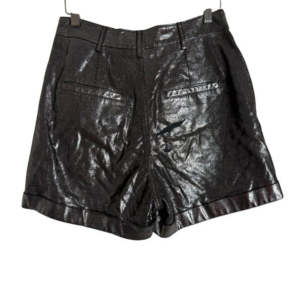 ba&sh Elric Silver Metallic Leather Mid Rise Shorts Size Small - Picture 13 of 16